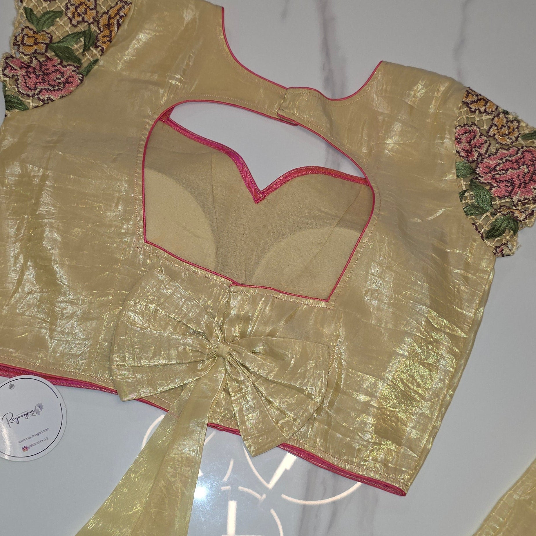 Yellow Crushed Saree with Petitepoint border