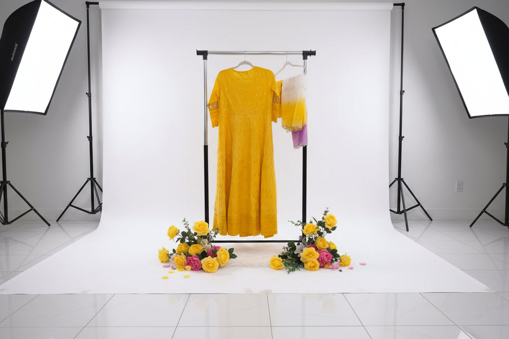 Kurti-Set für Damen in Gelb