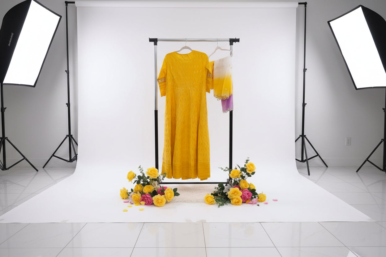 Kurti-Set für Damen in Gelb