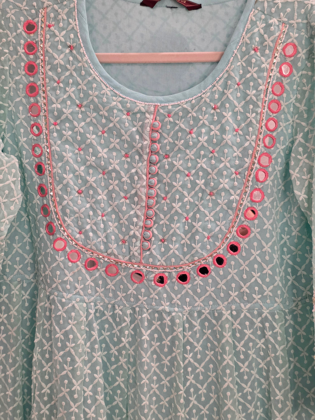 Damen Hellblaues Party-Kurtiset