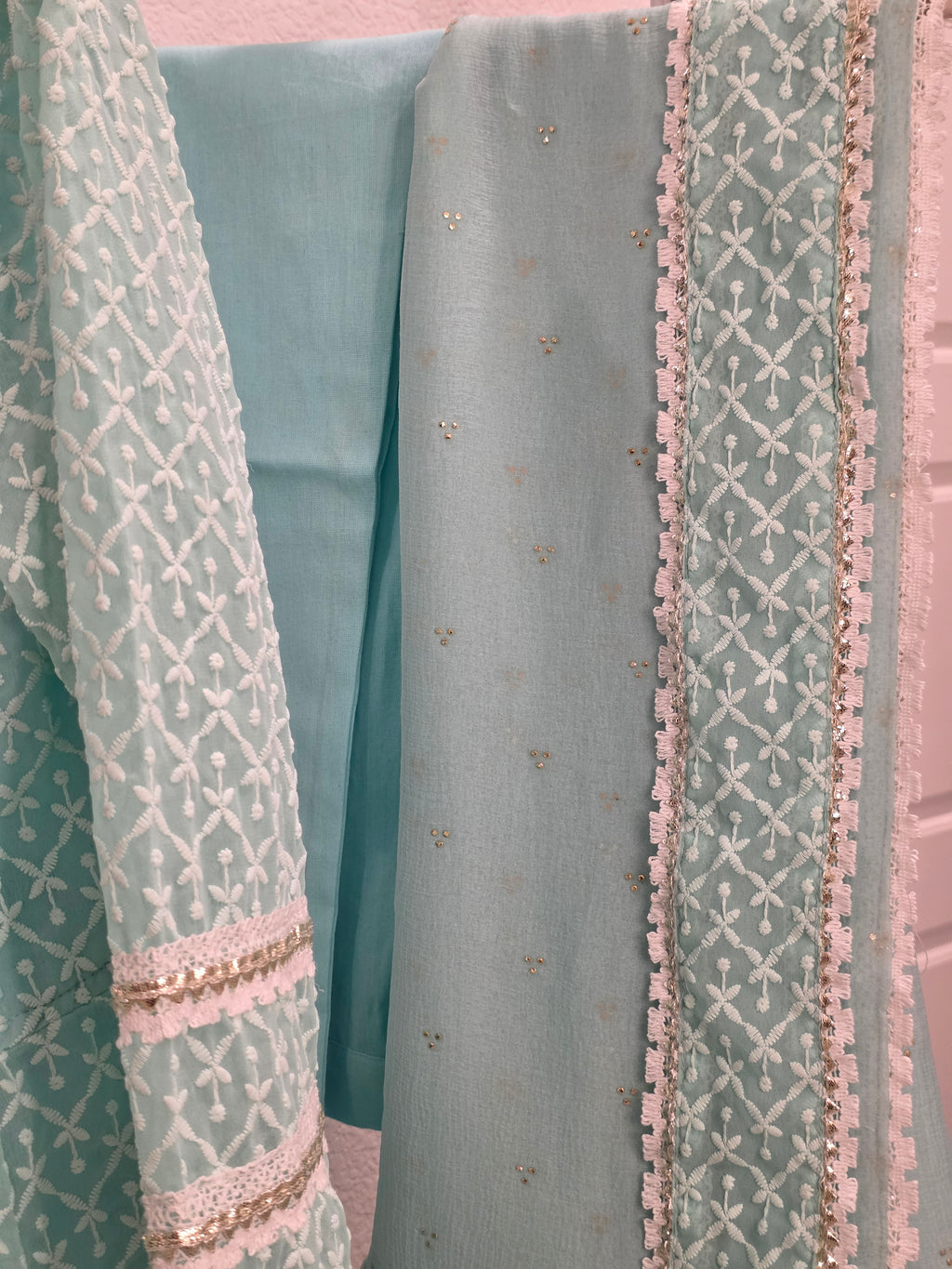 Damen Hellblaues Party-Kurtiset