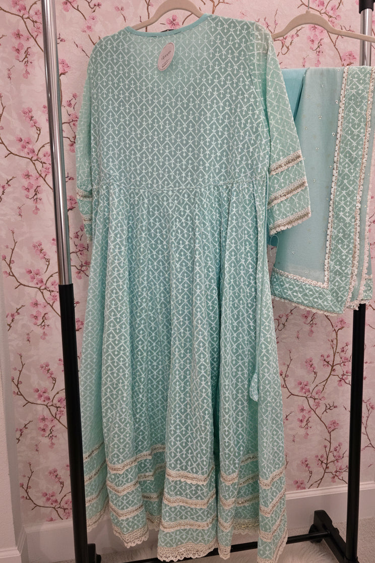 Damen Hellblaues Party-Kurtiset