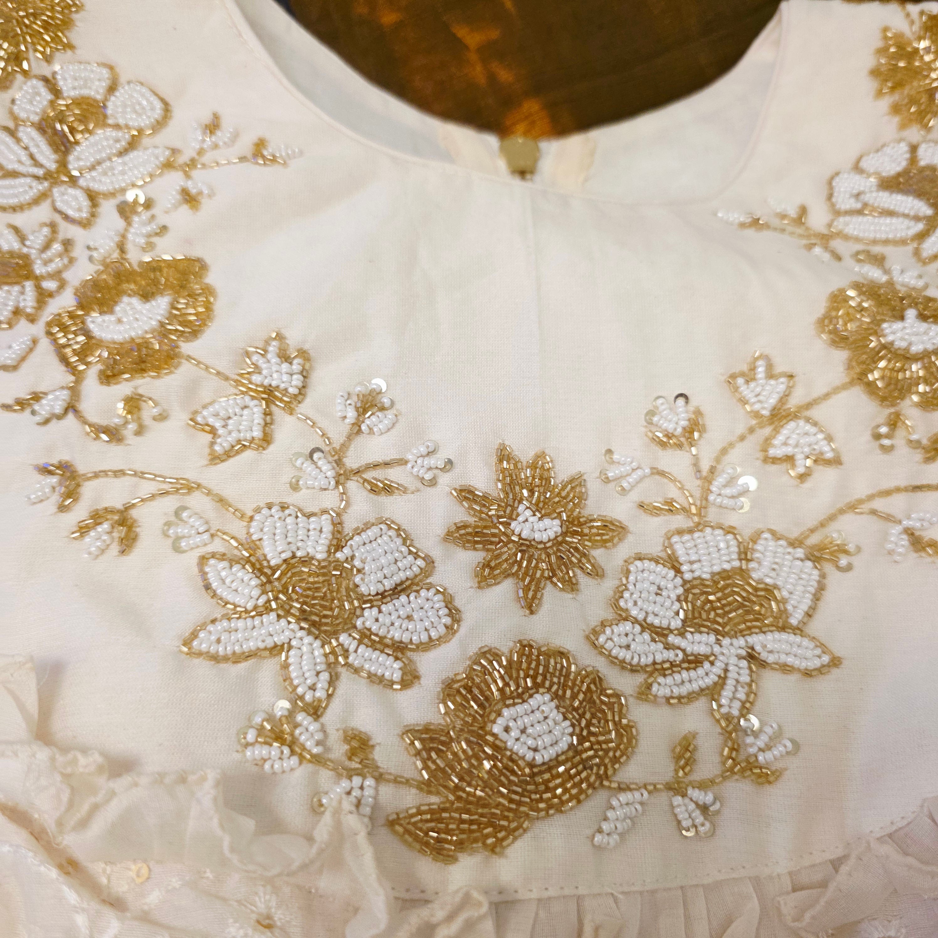 Brownish Gold Colour Tissue Linen saree with Designer Blouse