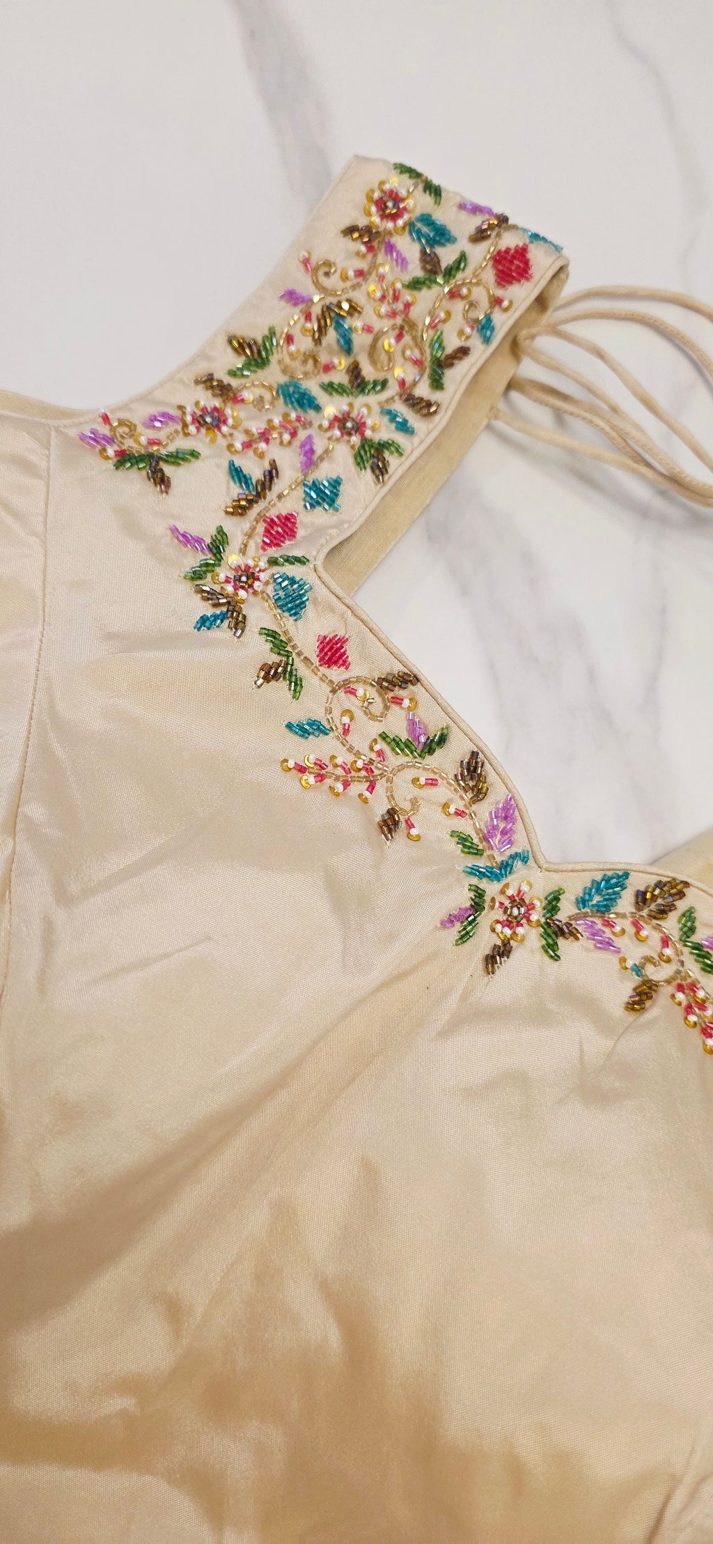 Floral Theme Black Color Tissue Georgette Saree with handwork border