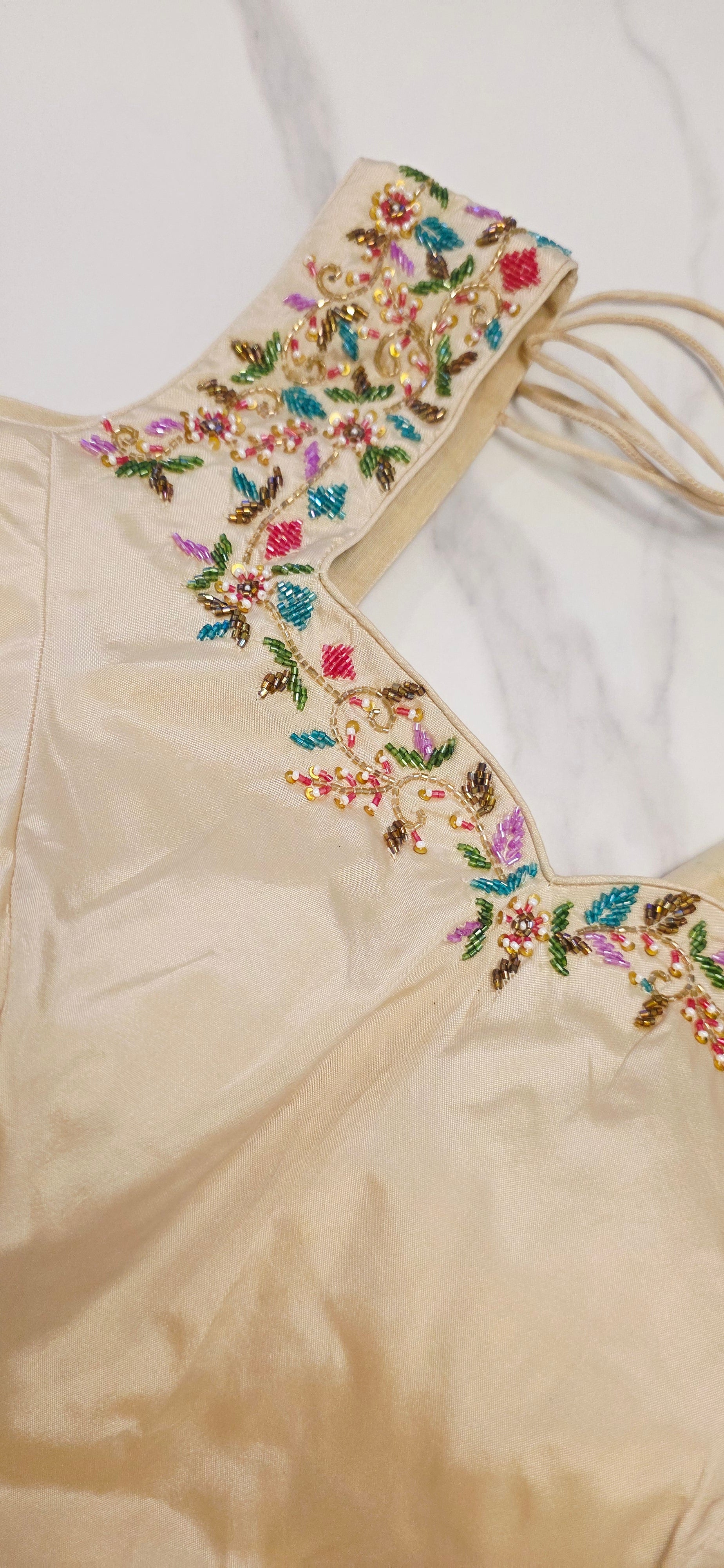 Floral Theme Black Color Tissue Georgette Saree with handwork border