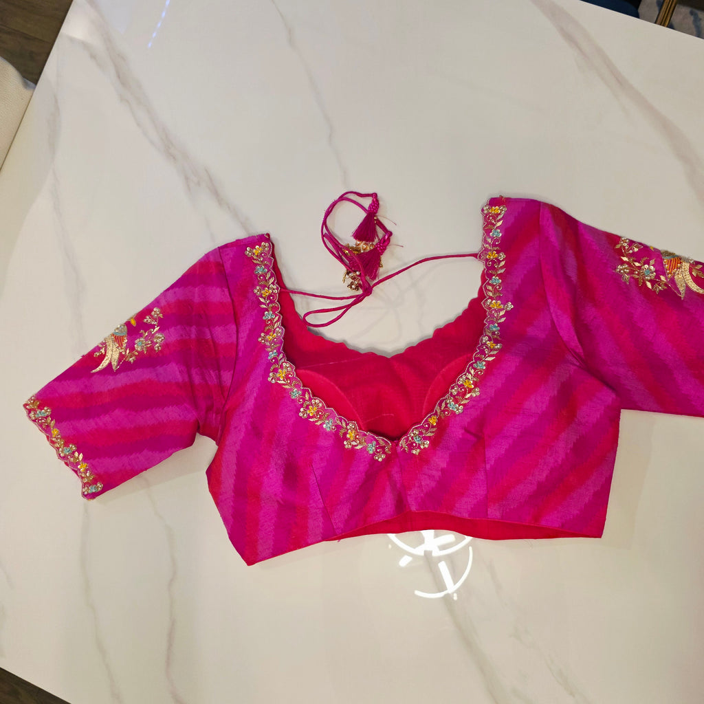 Womens Muslin Jamdani Saree with Kundan Highlights and designer blouse