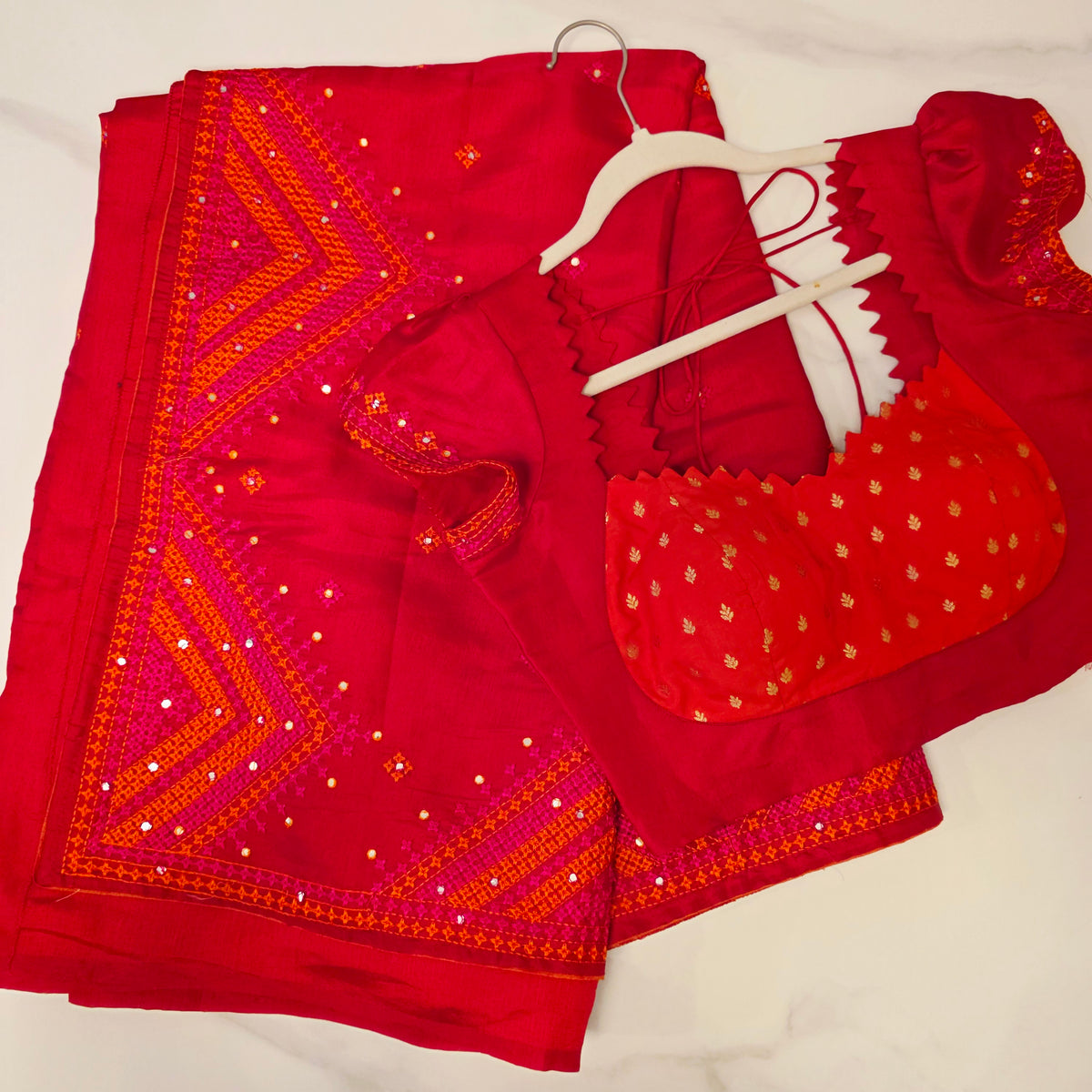Womens Soft Tussar Saree With Lambani, Kutch Work and Mirror Work