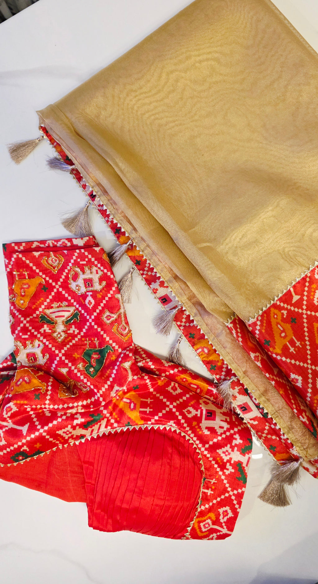 Womens Banaras Patola Fusion Saree