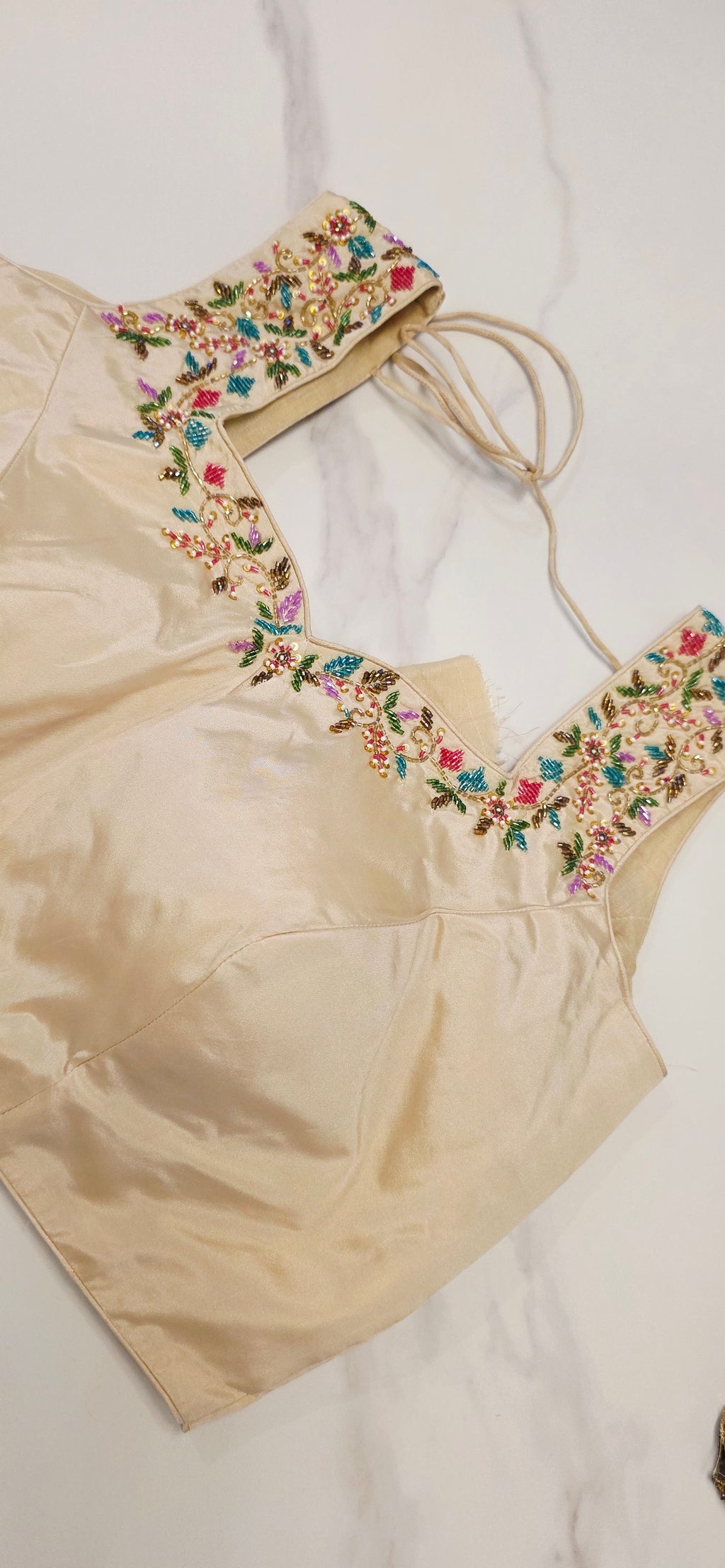 Floral Theme Black Color Tissue Georgette Saree with handwork border