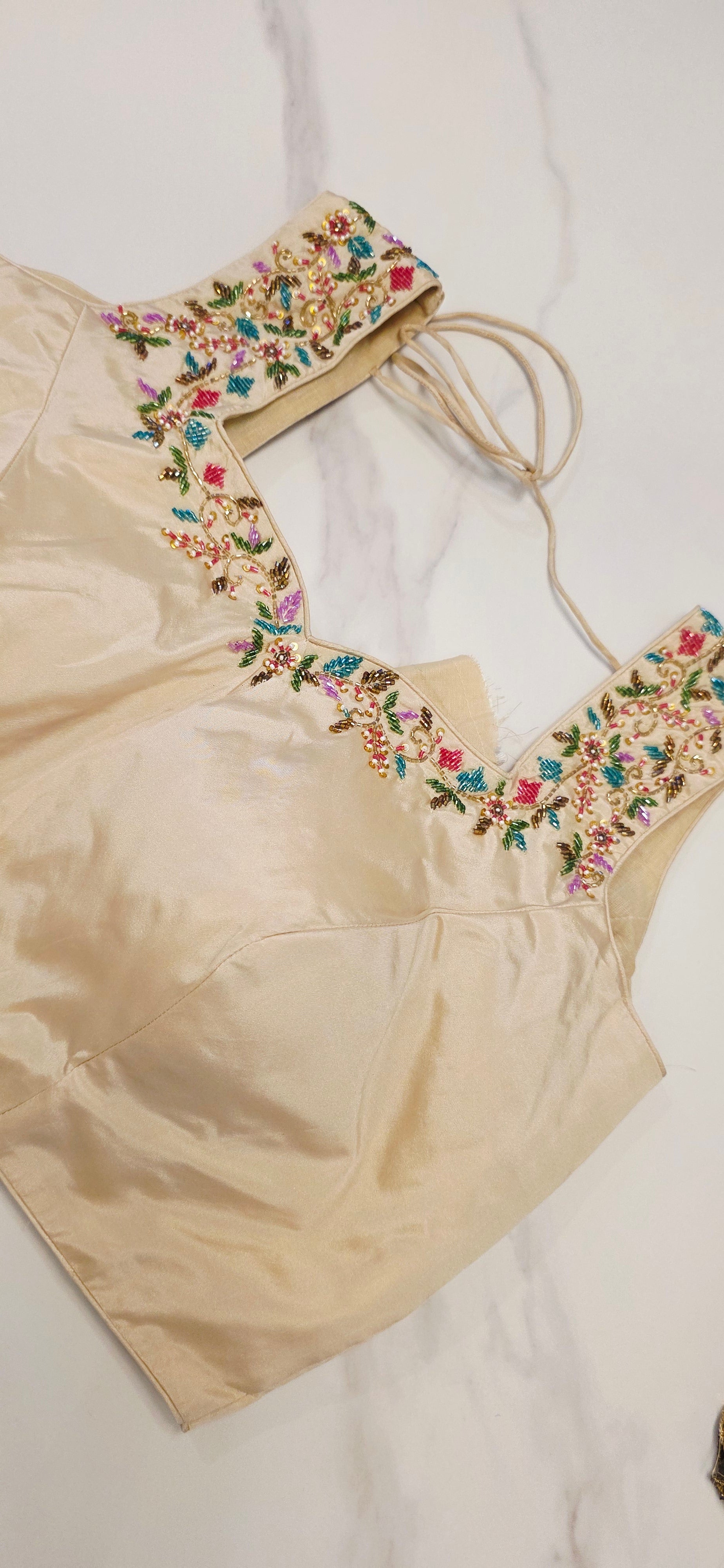 Floral Theme Black Color Tissue Georgette Saree with handwork border