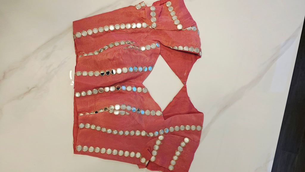 Womens Crape Faux Mirror Work Blouses