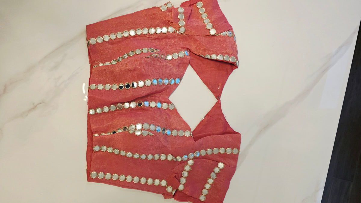 Womens Crape Faux Mirror Work Blouses