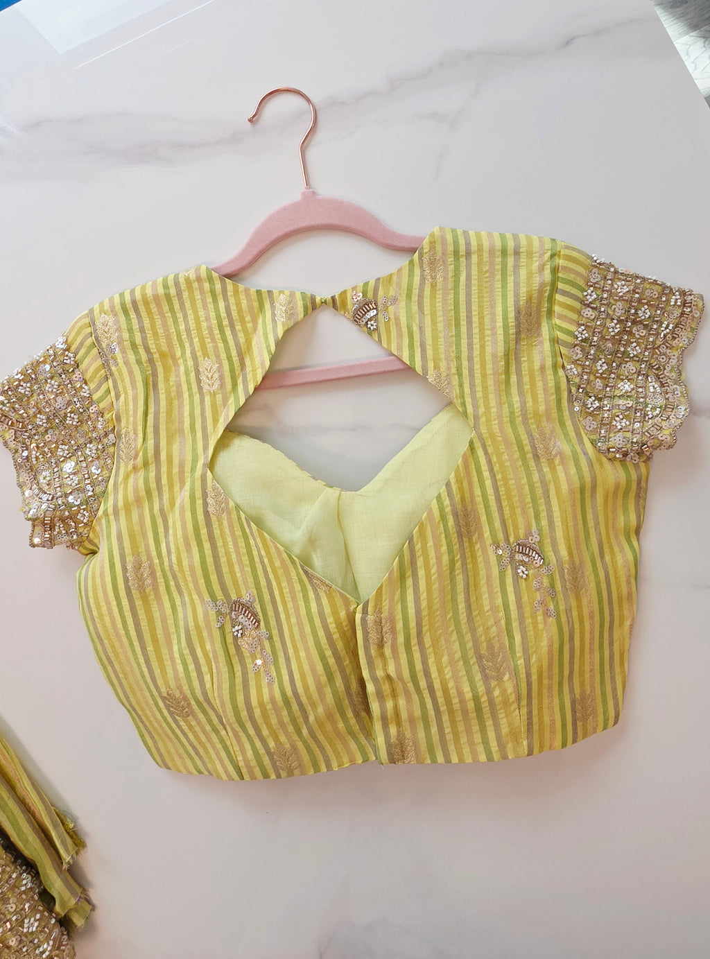 Womens yellow cocktail saree with sabhyasachi border