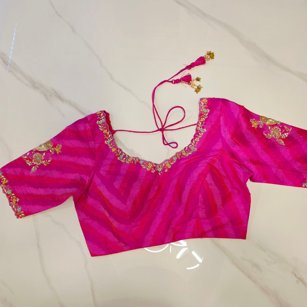 Womens Muslin Jamdani Saree with Kundan Highlights and designer blouse