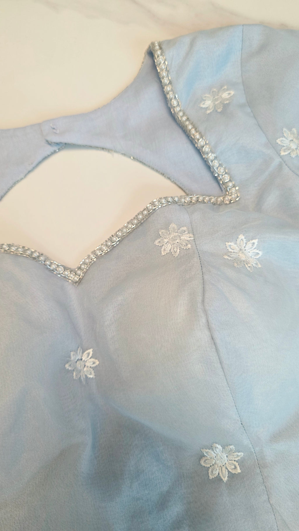 Womens Turkish Organza Sarees With Maggam work blouse