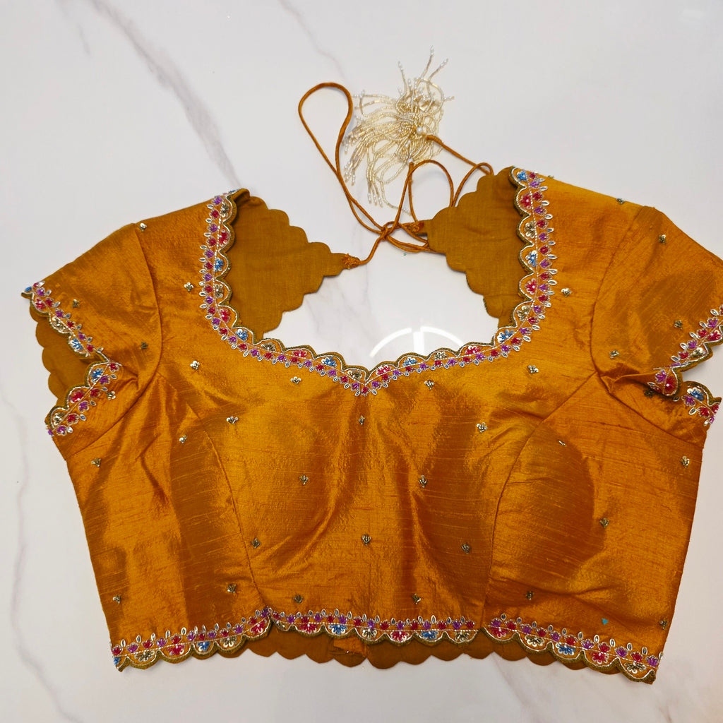 Yellow Premium Organza Stripes Saree with Rawsilk Designer Blouse