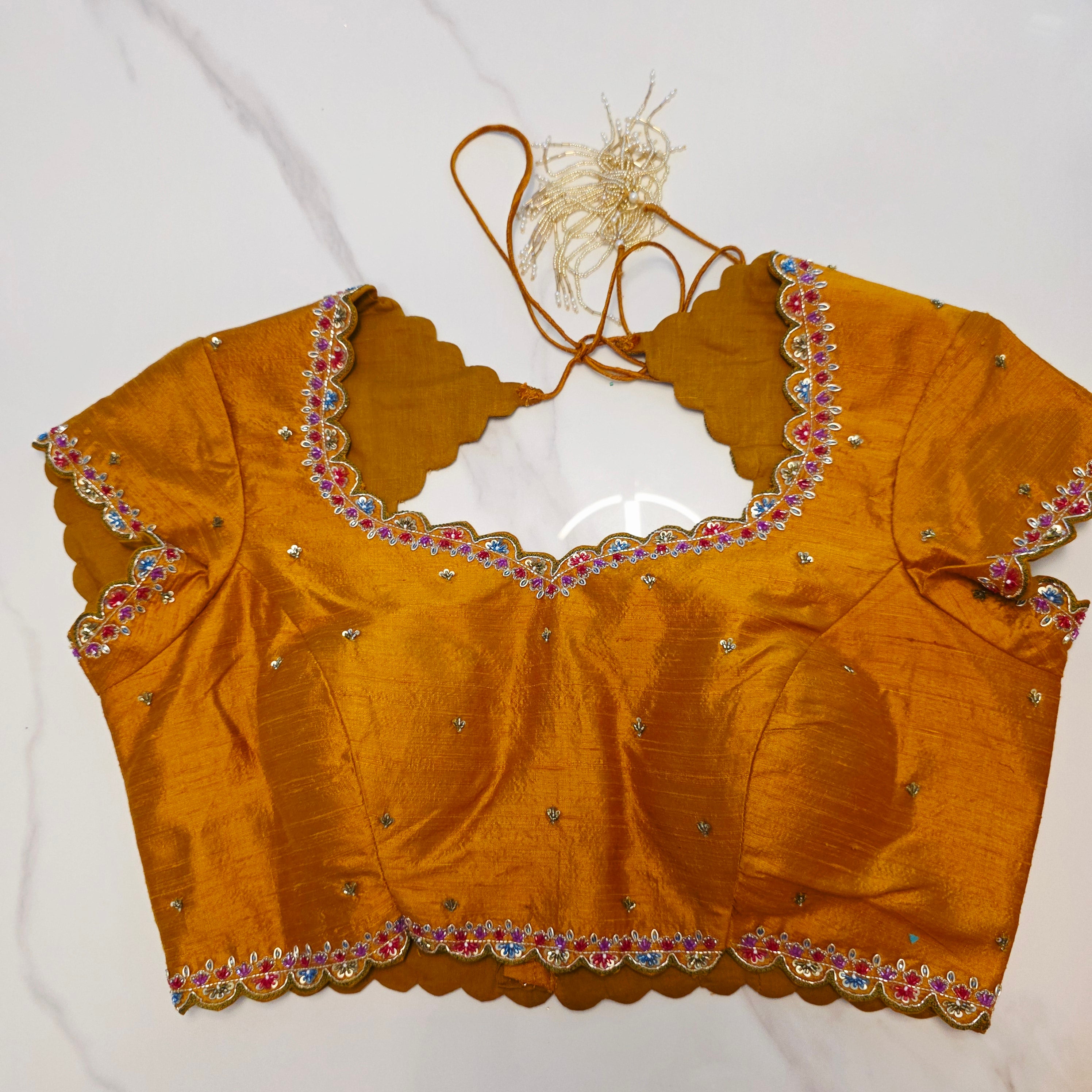 Yellow Premium Organza Stripes Saree with Rawsilk Designer Blouse