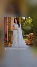 Womens Lightweight Organza Saree With Cutdana Border and Designer Blouse