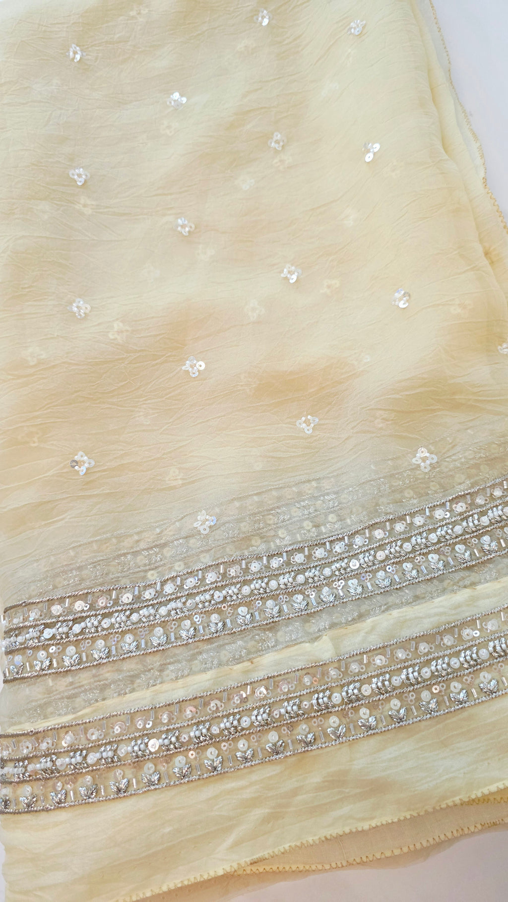 Womens Lightweight Organza Saree With Cutdana Border and Designer Blouse