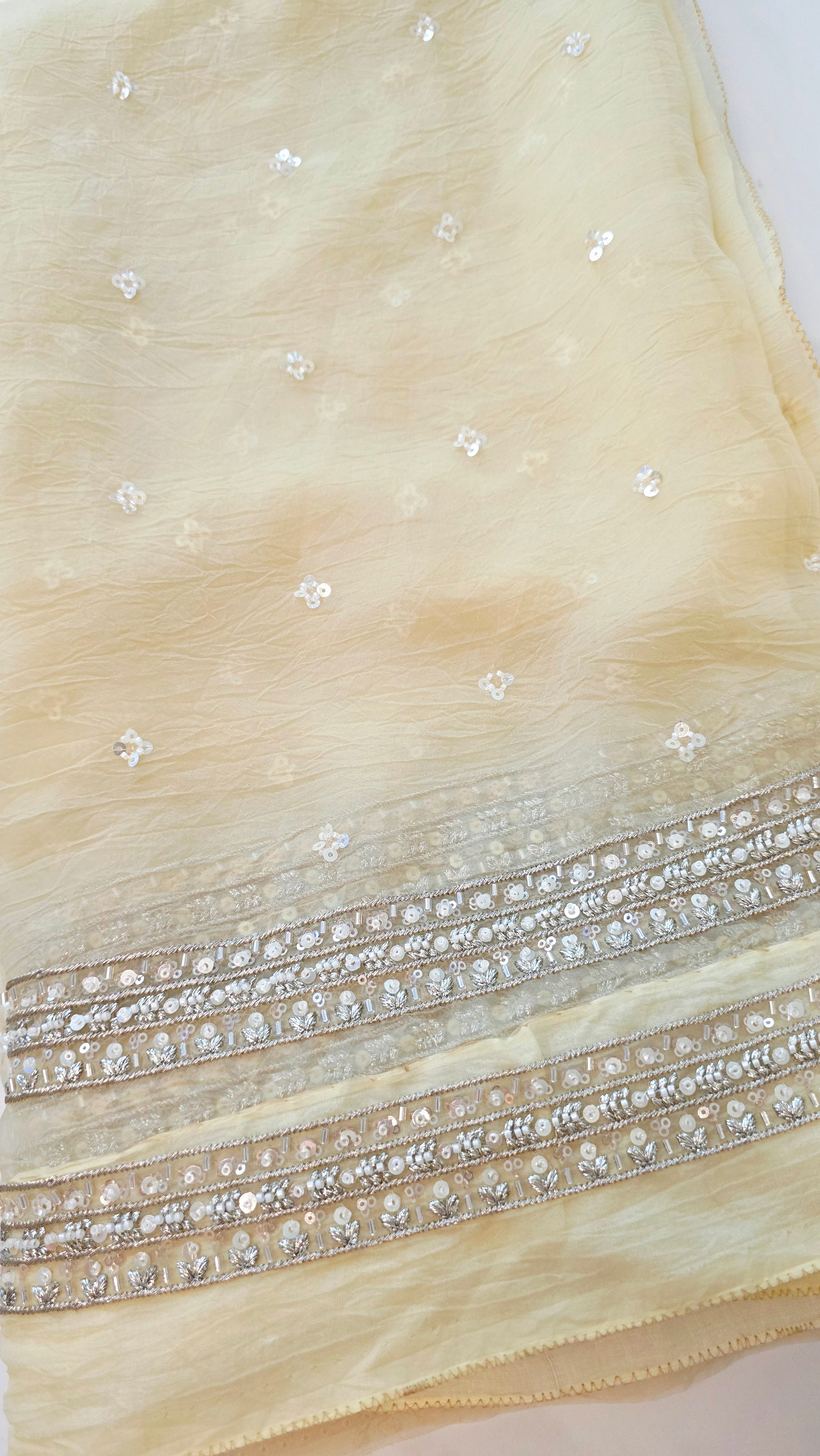 Womens Lightweight Organza Saree With Cutdana Border and Designer Blouse
