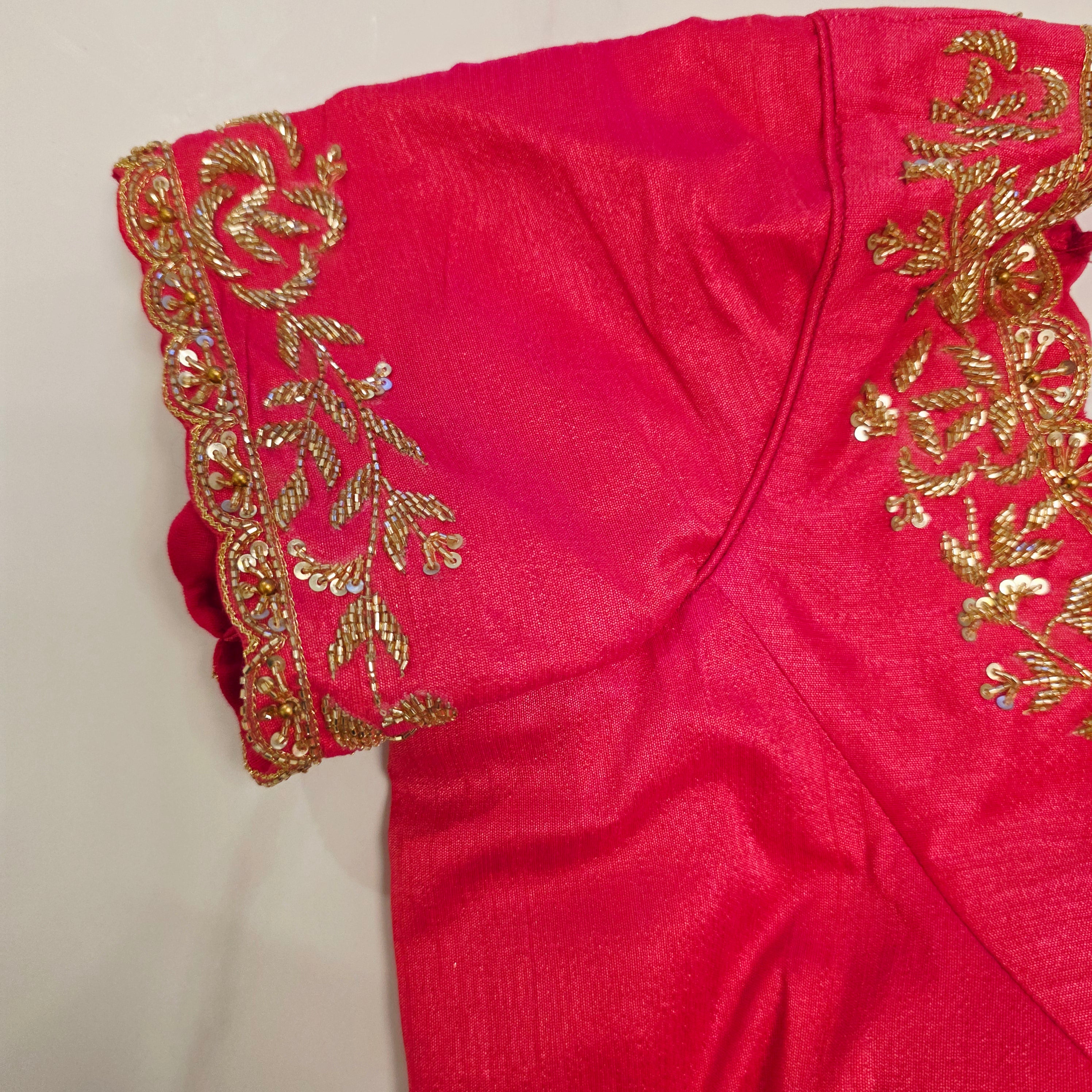 Trendy Black Floral Organza Saree With Maggam Work Blouse