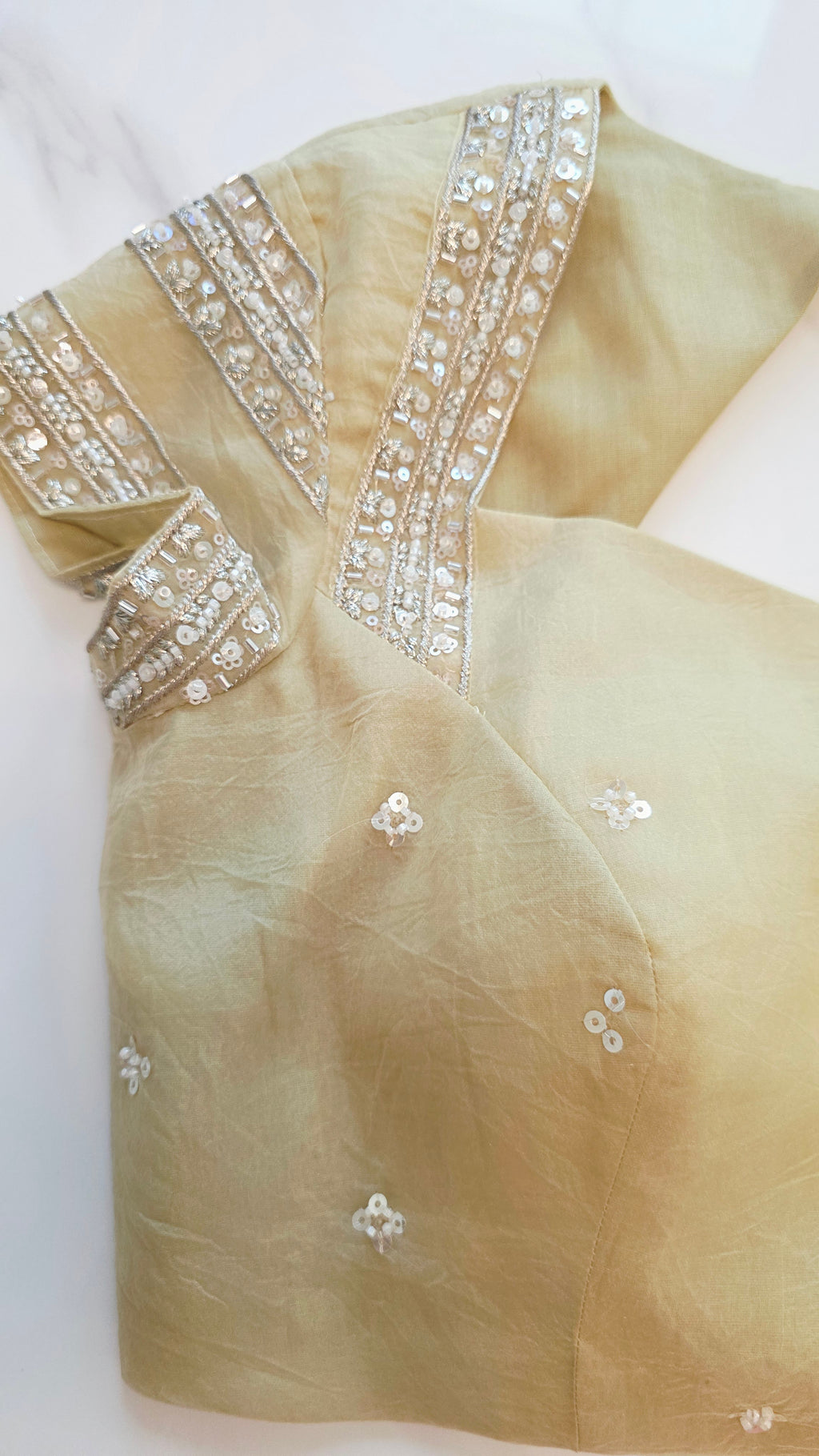 Womens Lightweight Organza Saree With Cutdana Border and Designer Blouse