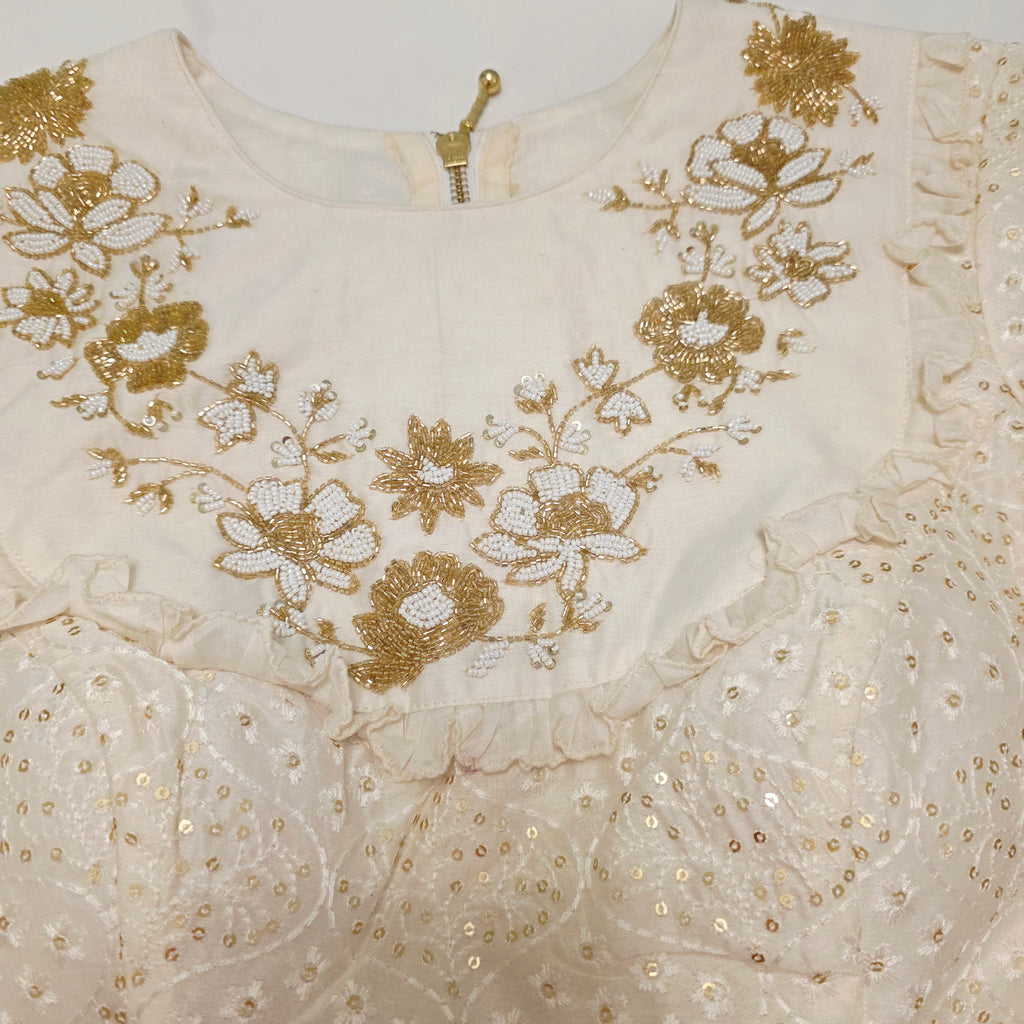 Violette Tissue-Saree mit Kalamkari-Patchwork und Designer-Bluse