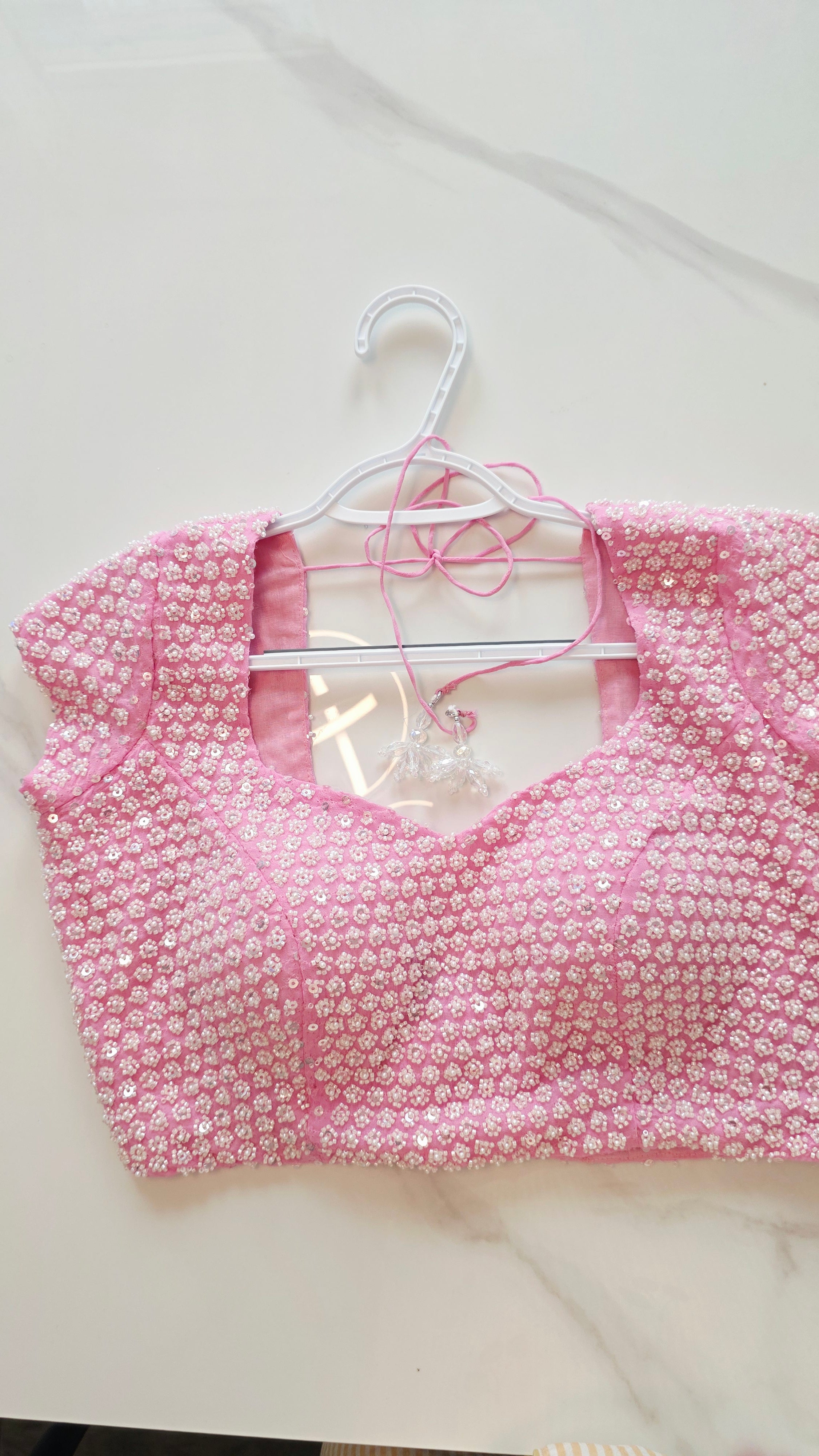 Womens Allover Beads Pastel Blouses