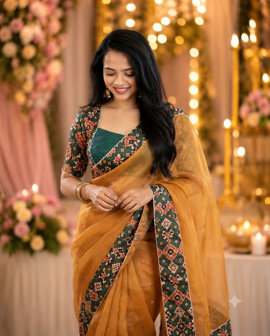 Womens Banaras Patola Fusion Saree