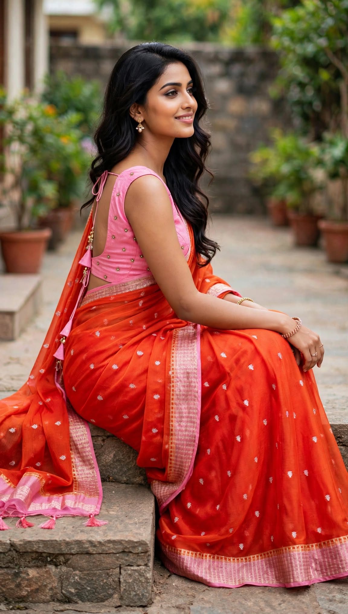 Womens Mysore Silk Saree with Designer Blouse