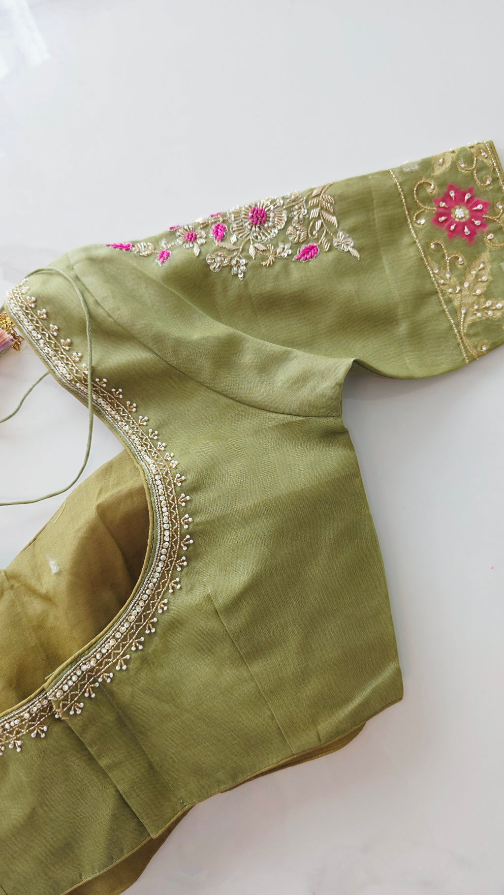 Womens Pure Banaras Kora Jamdani Sarees in Red Paired with Heavy Maggam Work Blouse