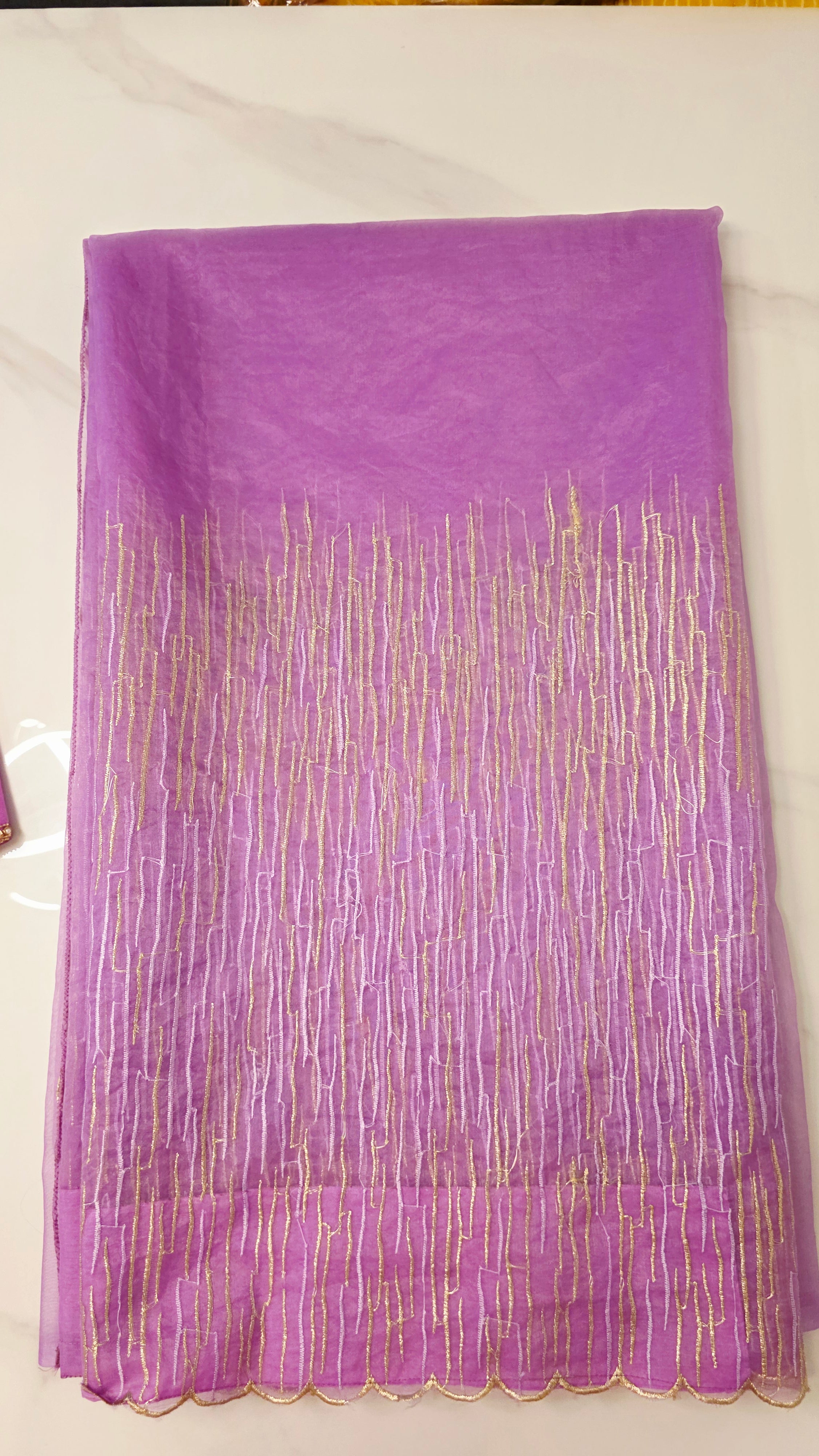 Womens Turkish Organza Sarees With Maggam work blouse