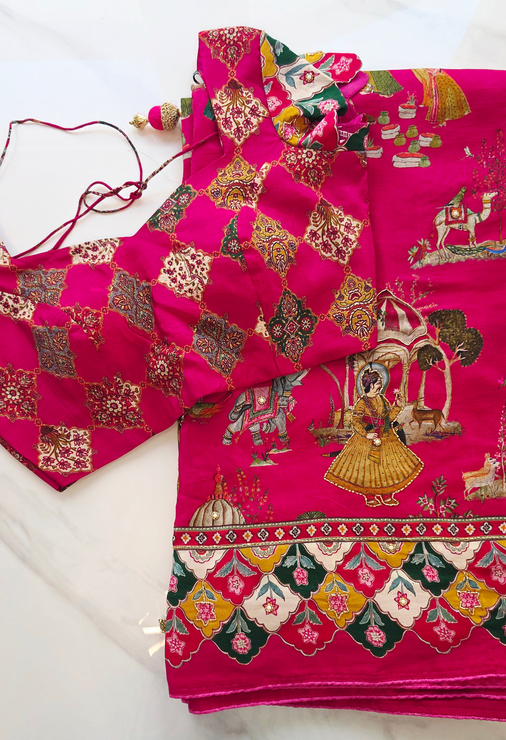 Womens Pure Crape Silk Tribal Art Sarees With Cutdana work