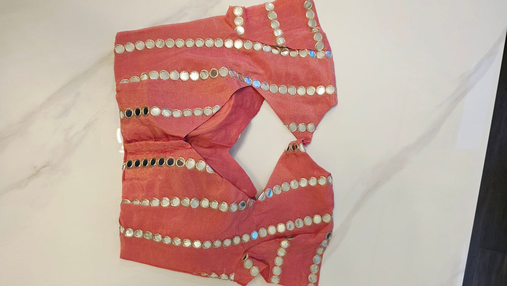Womens Crape Faux Mirror Work Blouses