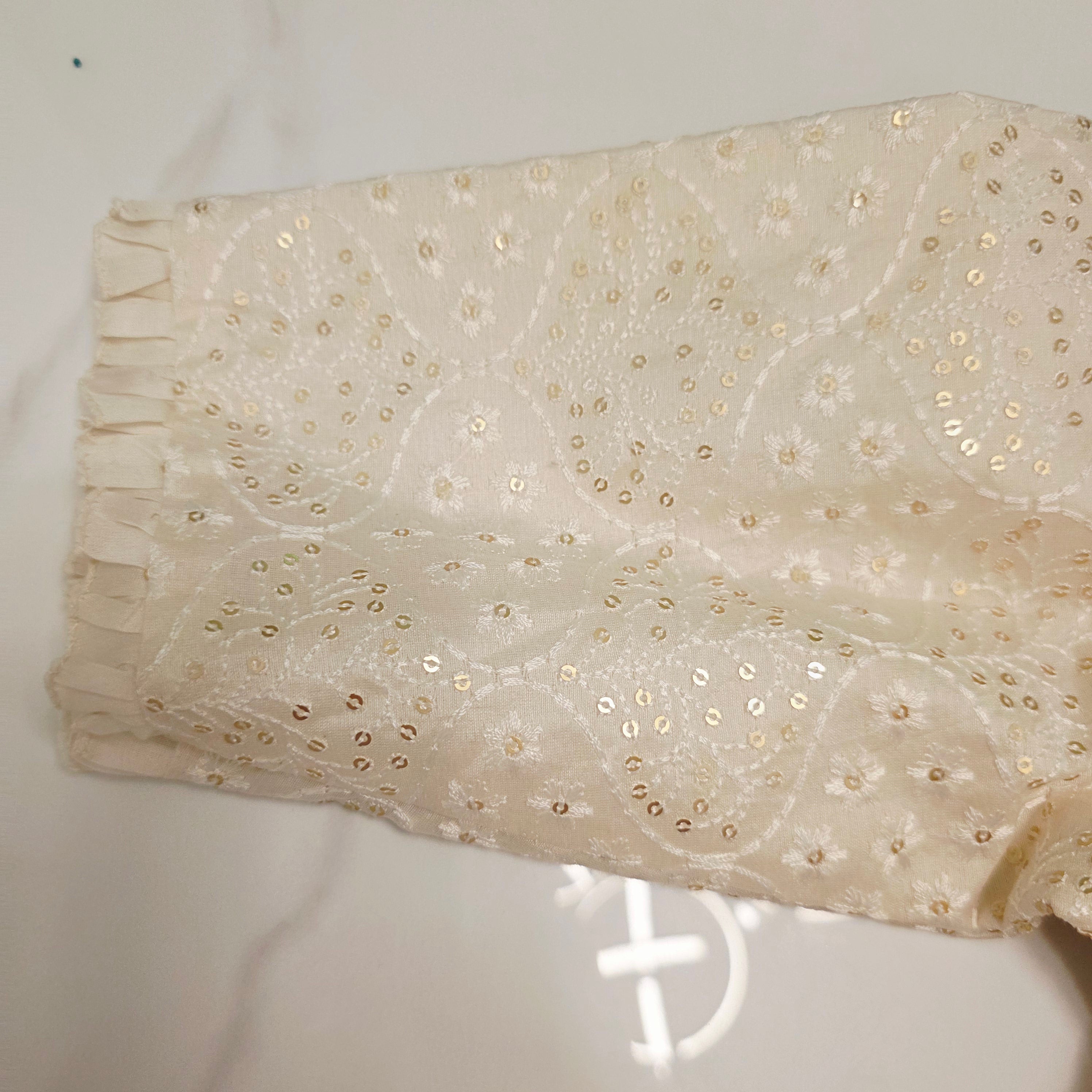 Violette Tissue-Saree mit Kalamkari-Patchwork und Designer-Bluse