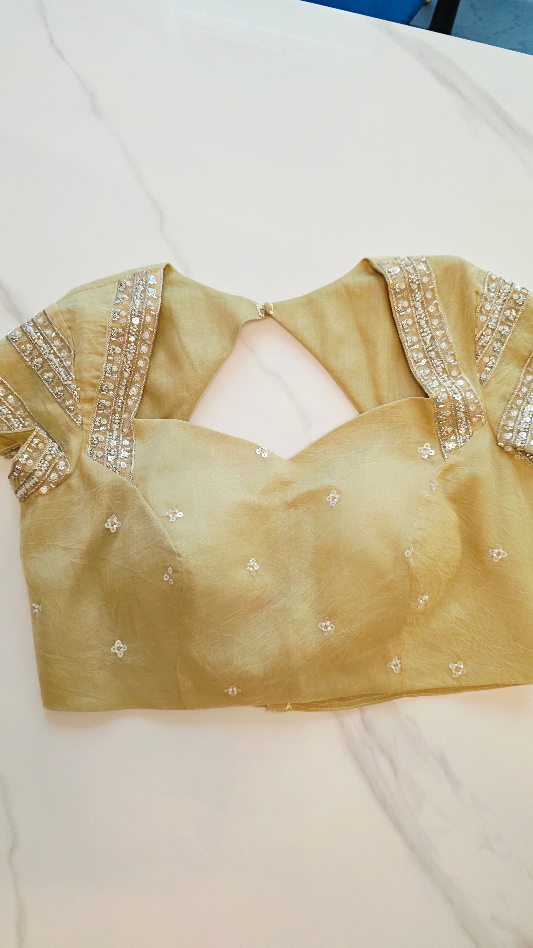 Womens Lightweight Organza Saree With Cutdana Border and Designer Blouse