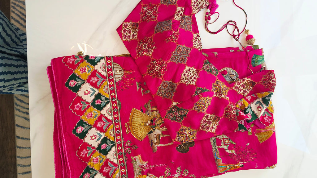 Womens Pure Crape Silk Tribal Art Sarees With Cutdana work