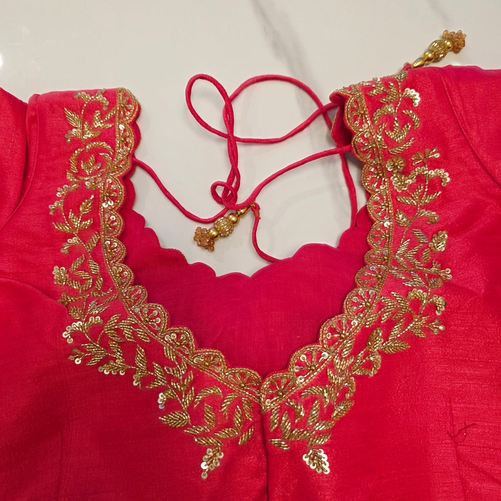 Trendy Black Floral Organza Saree With Maggam Work Blouse