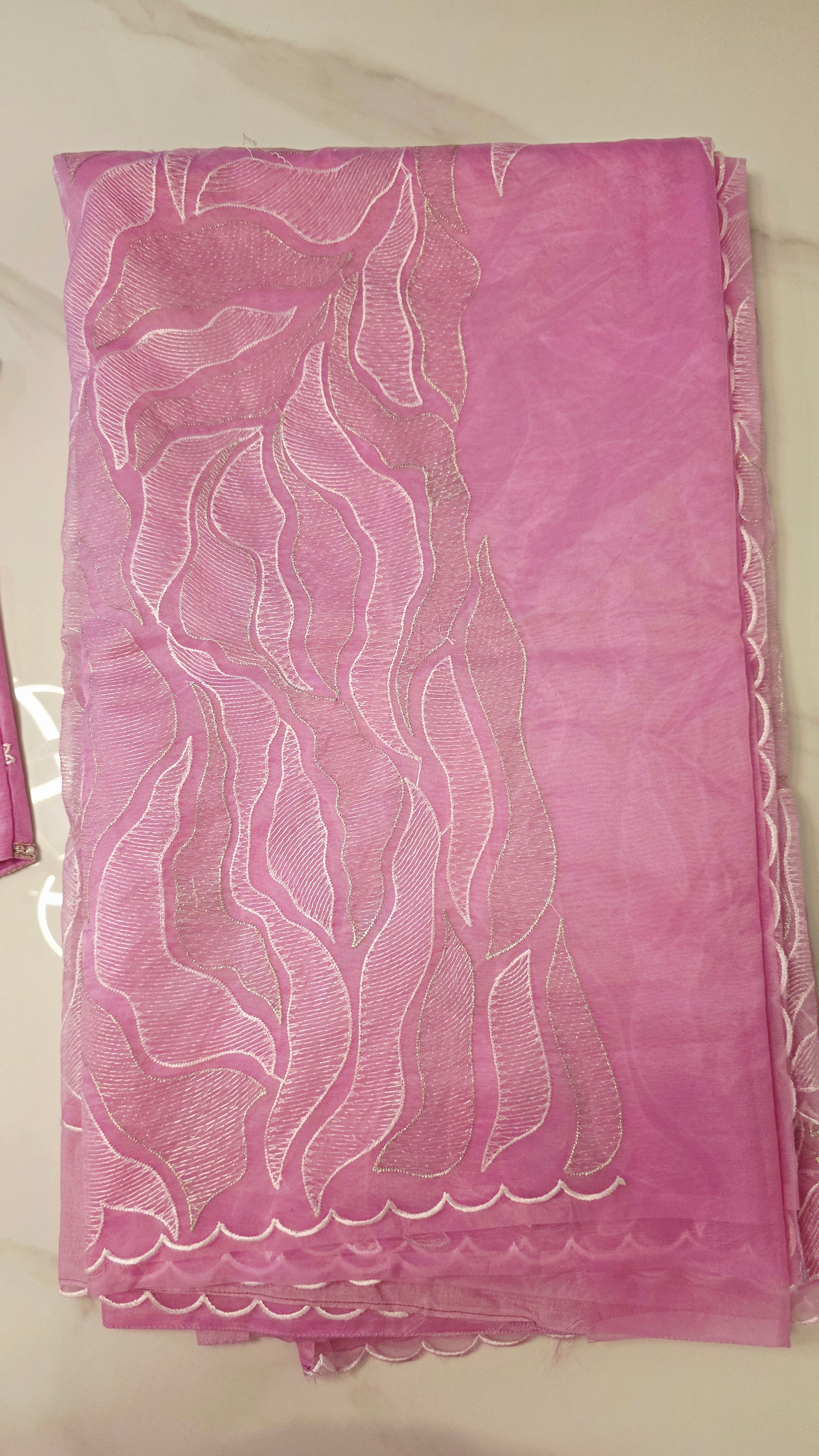 Womens Turkish Organza Sarees With Maggam work blouse