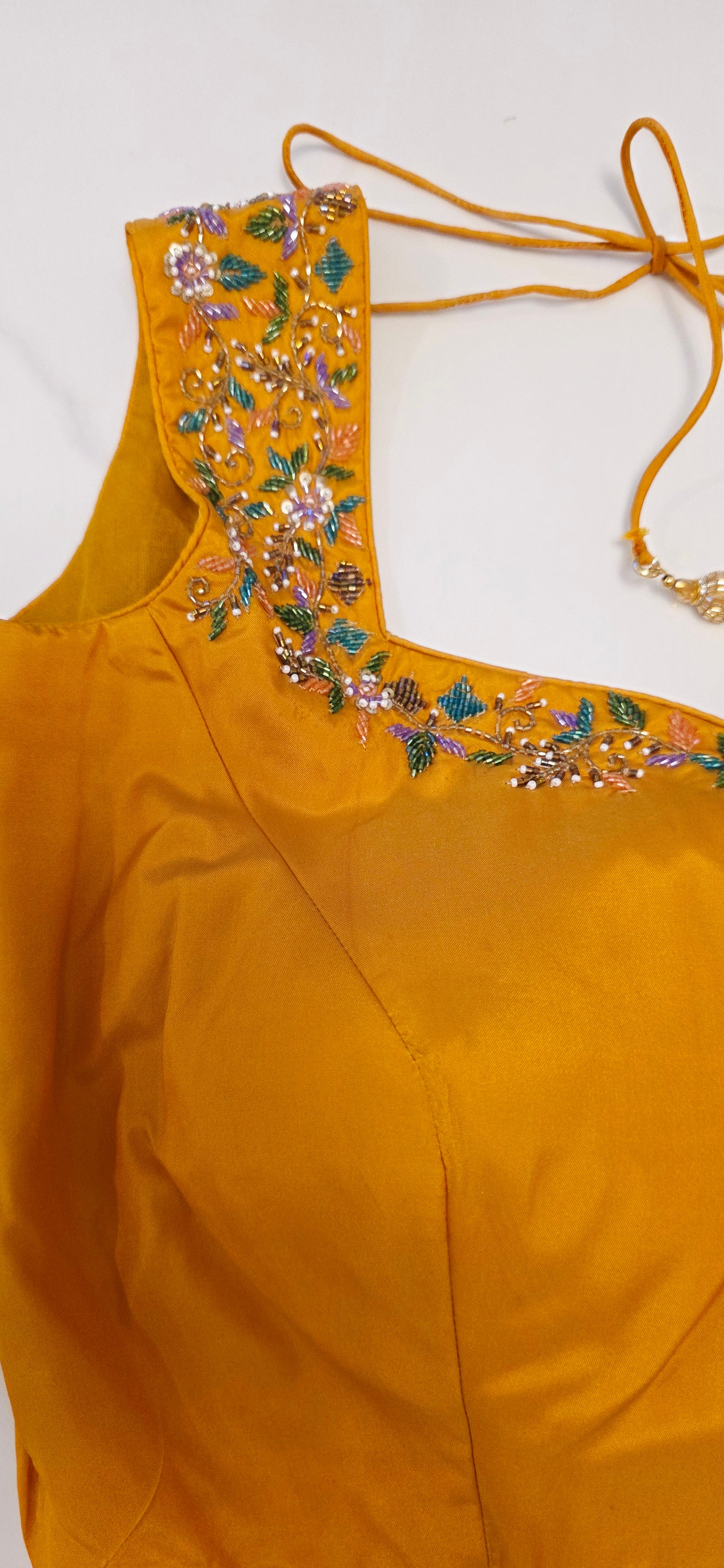 Navy Blue Floral Theme Tissue Georgette Saree with handwork border