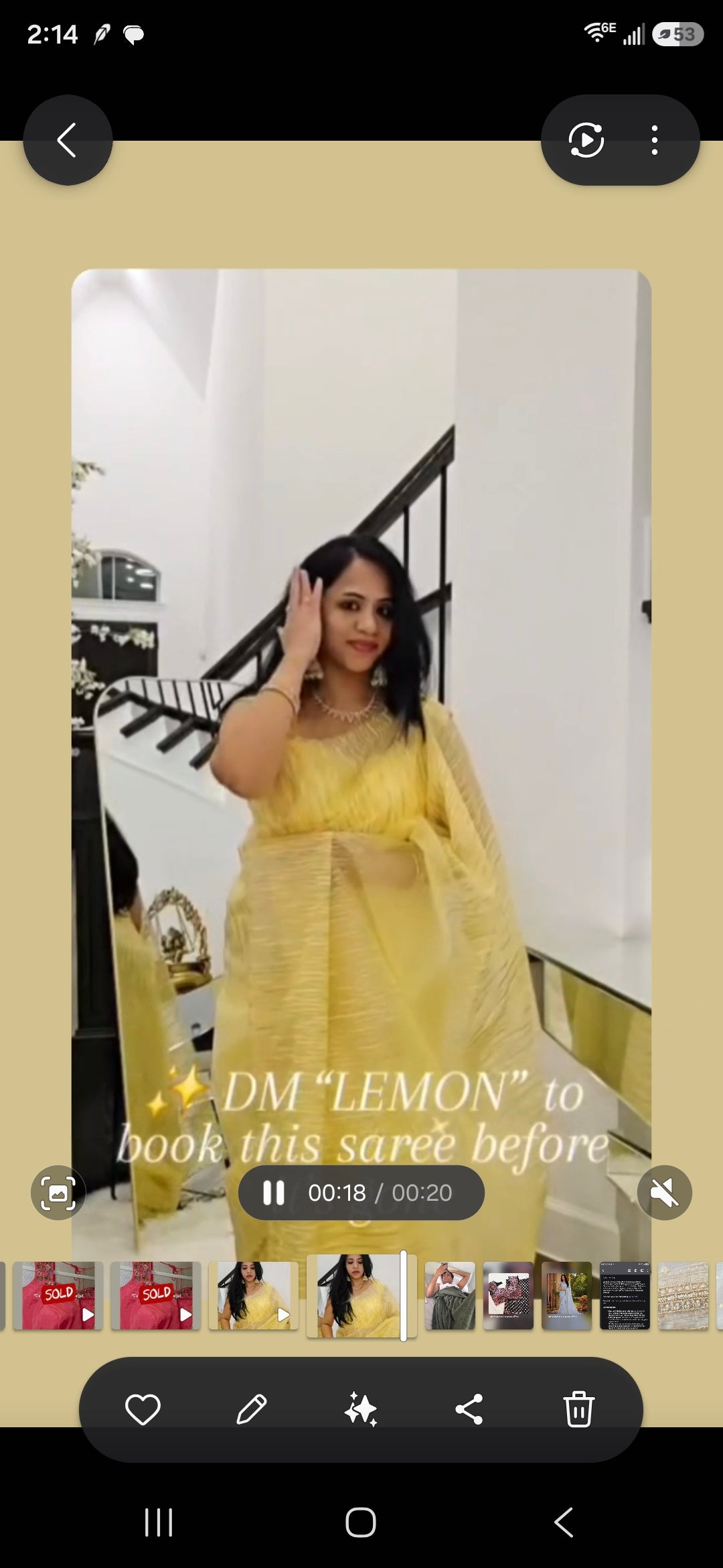 Women's Golden Yellow Turkish Organza Saree with Magam Work Blouse