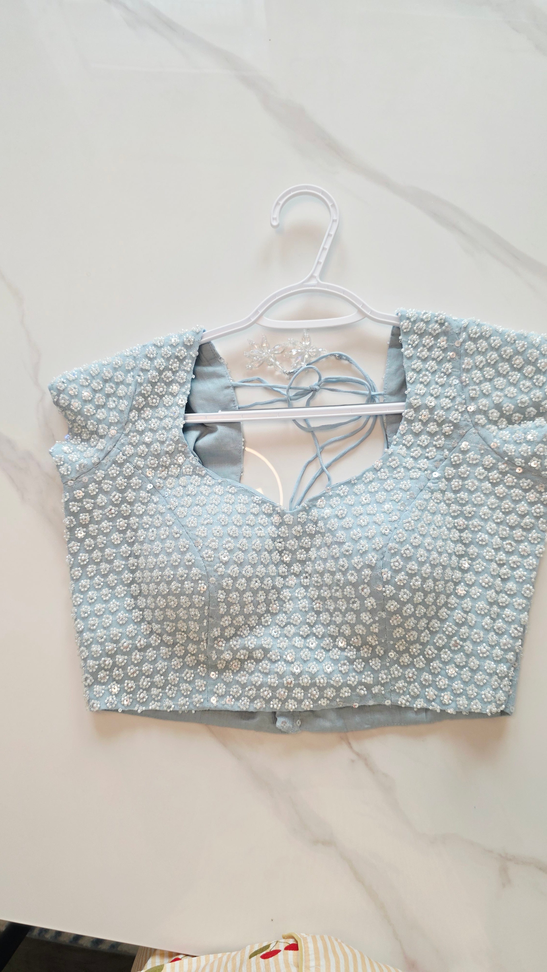 Womens Allover Beads Pastel Blouses