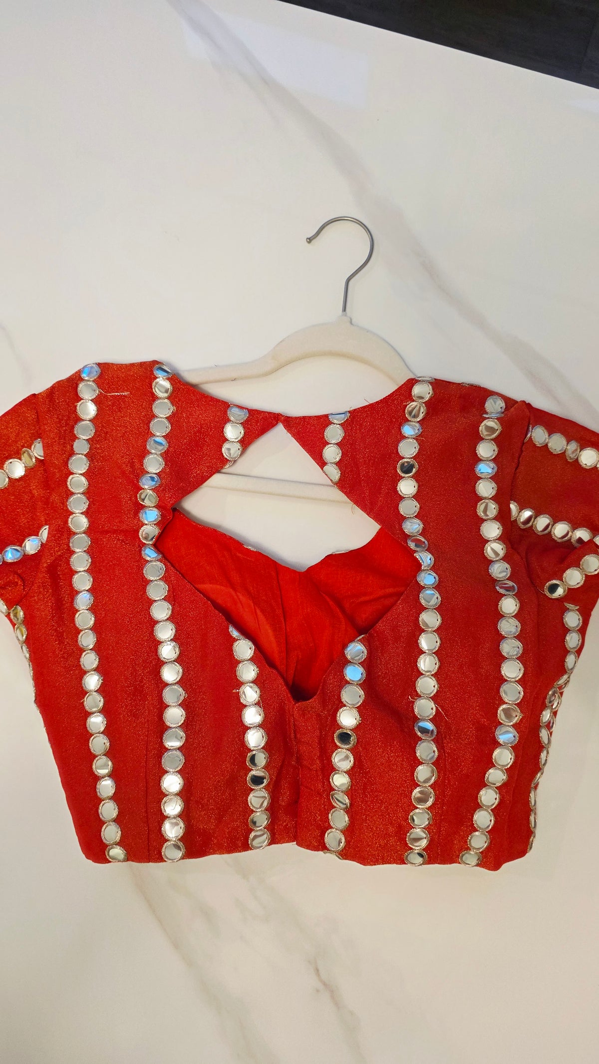 Womens Crape Faux Mirror Work Blouses