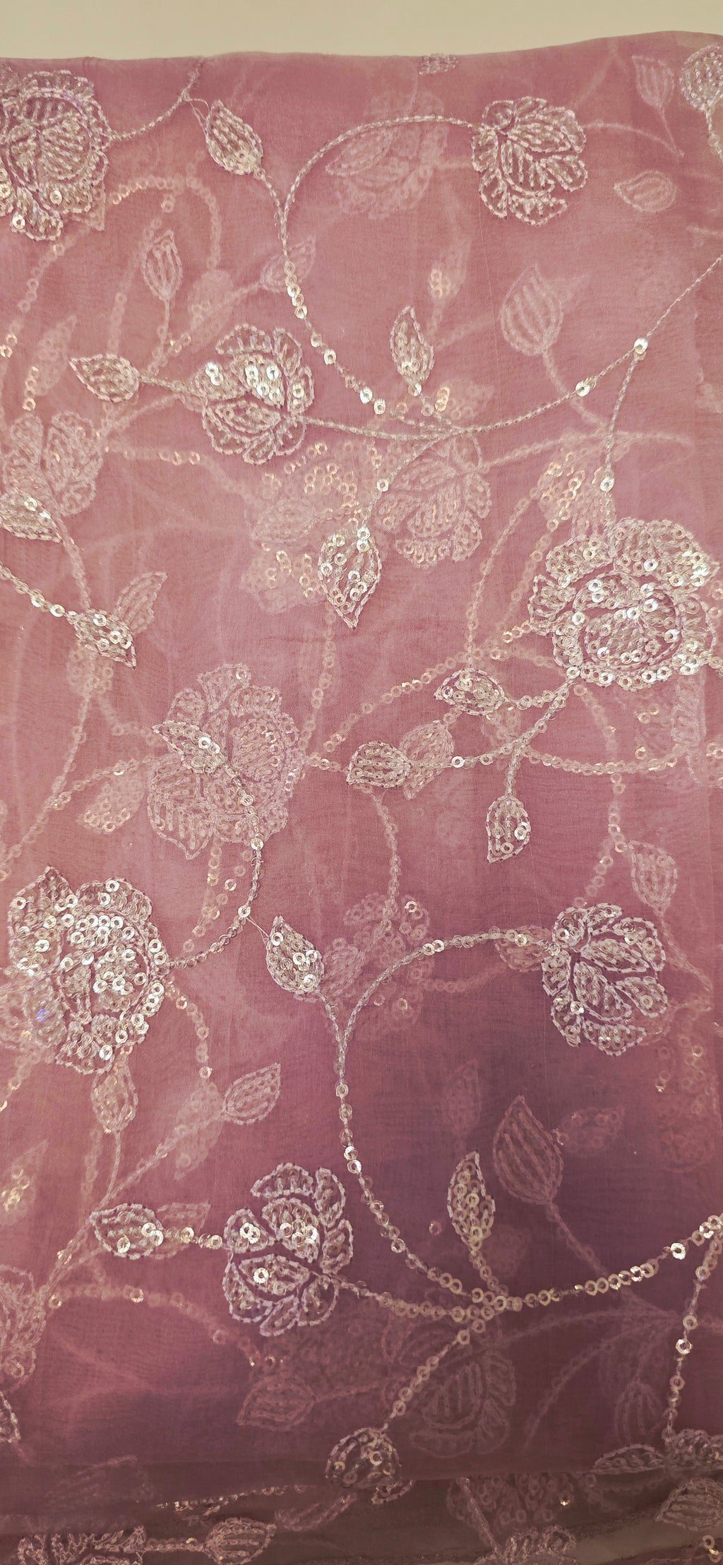 Lavender Pure Organza Sequin Saree