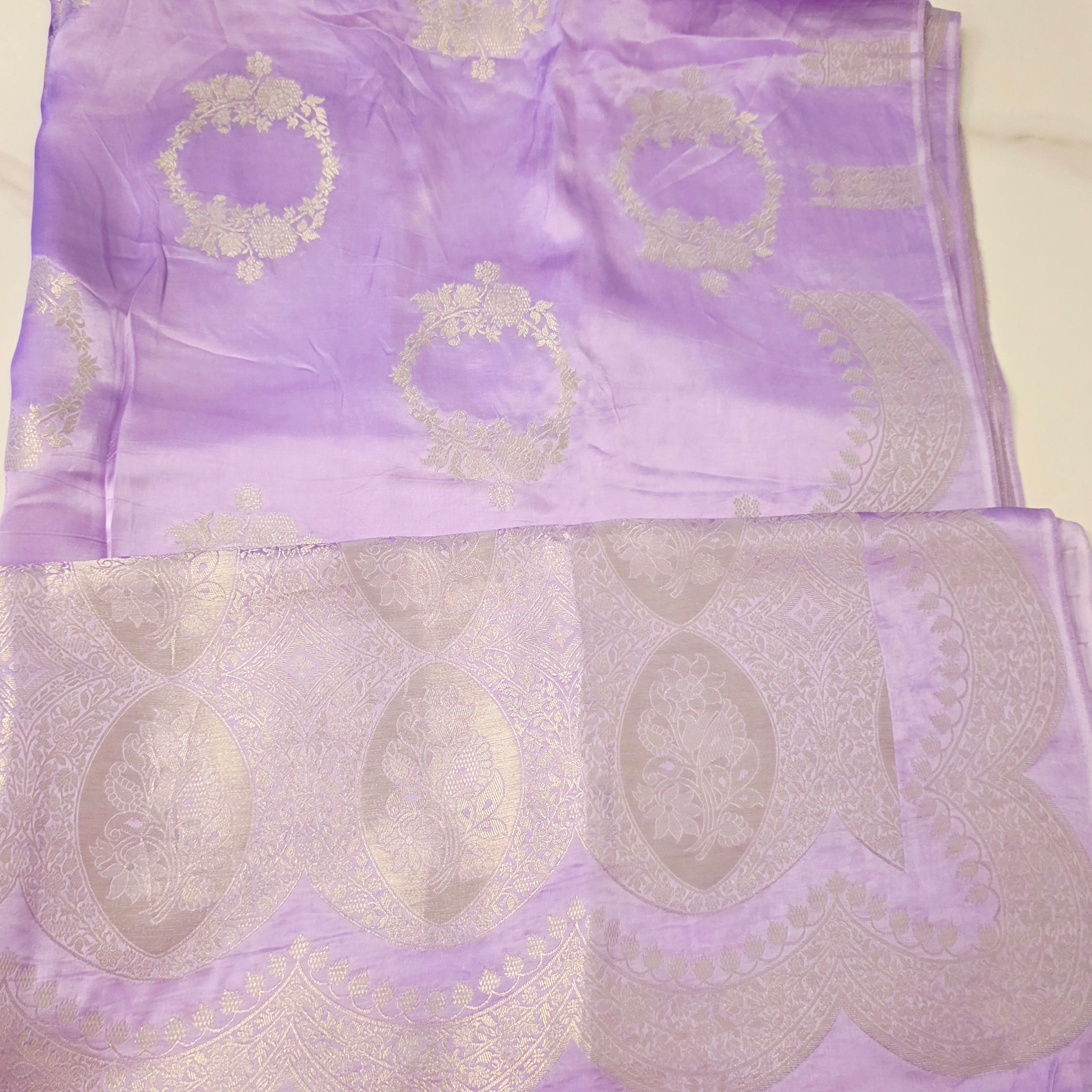 Purple Banarasi Mashru Silk with beautiful blouse