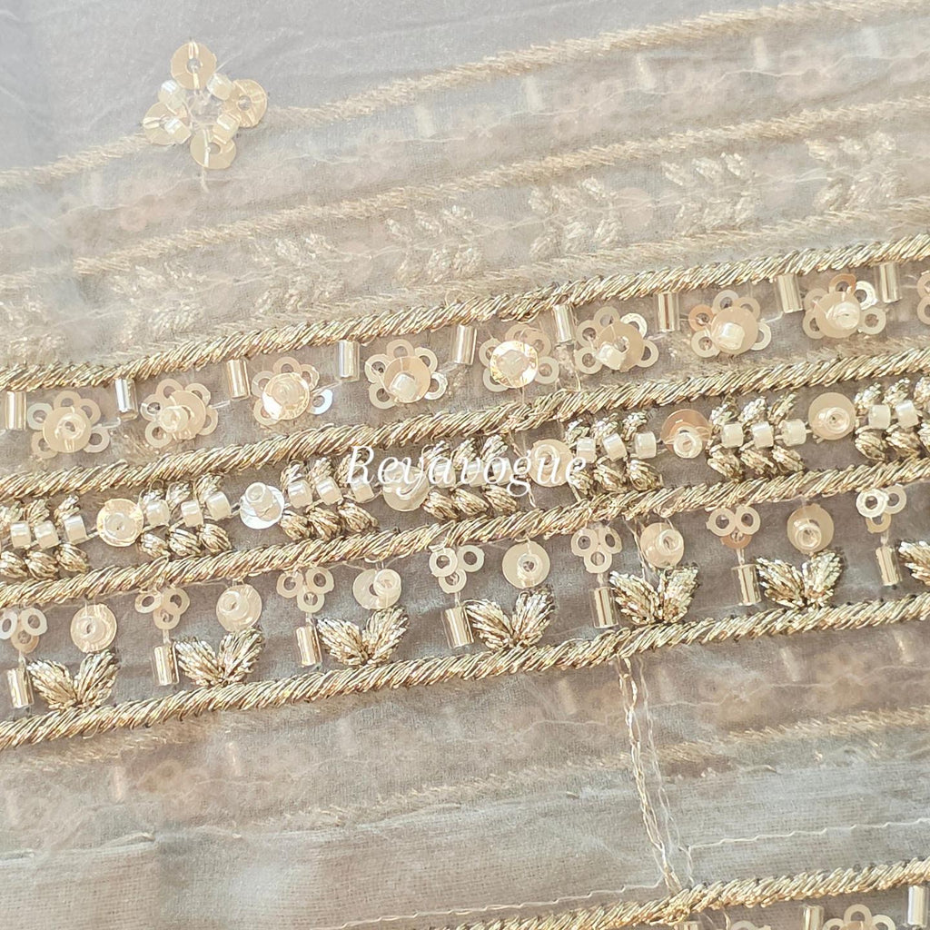 Womens Lightweight Organza Saree With Cutdana Border and Designer Blouse