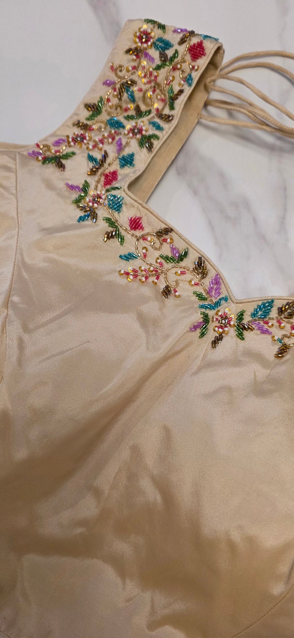 Floral Theme Black Color Tissue Georgette Saree with handwork border