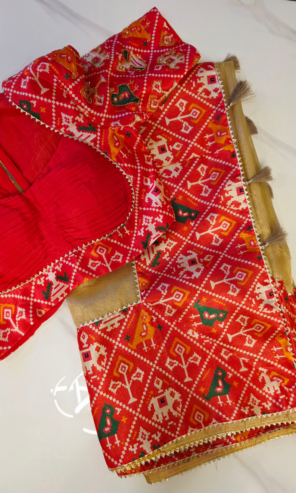Womens Banaras Patola Fusion Saree