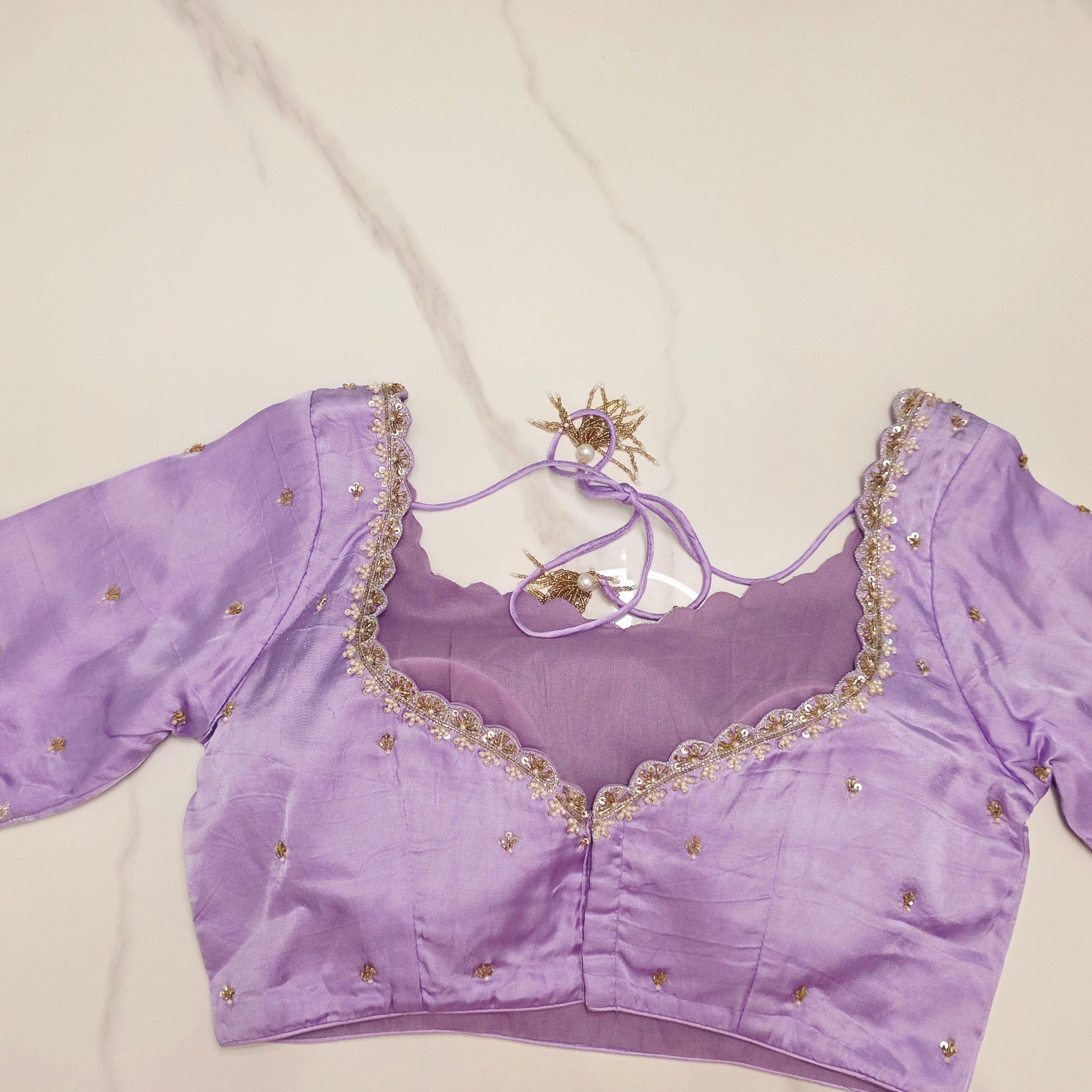 Purple Banarasi Mashru Silk with beautiful blouse