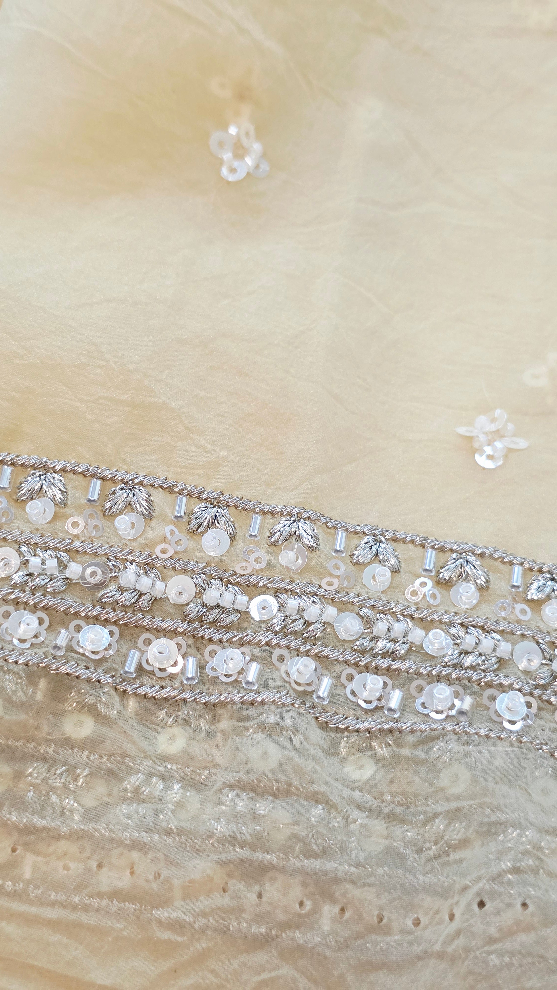 Womens Lightweight Organza Saree With Cutdana Border and Designer Blouse